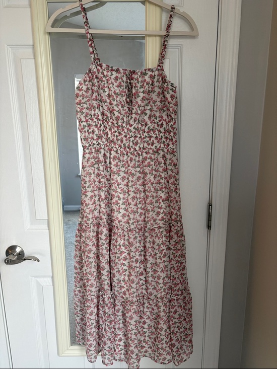 Trixxi Dresses & Skirts - Trixxi Pink Floral Tiered Maxi Dress
